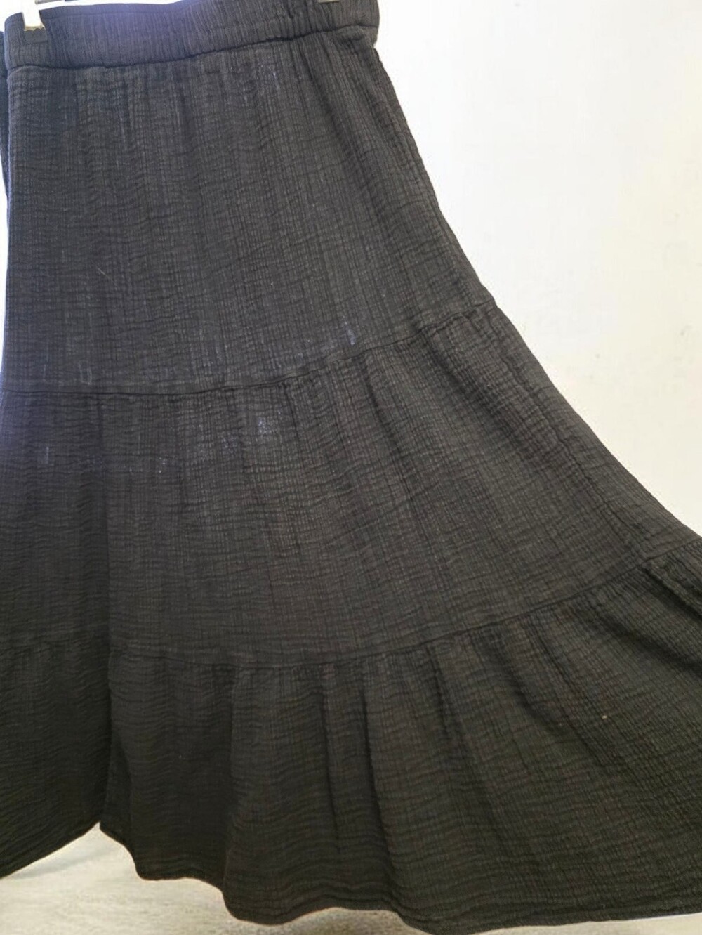 Wonderly Black Tiered Maxi Skirt